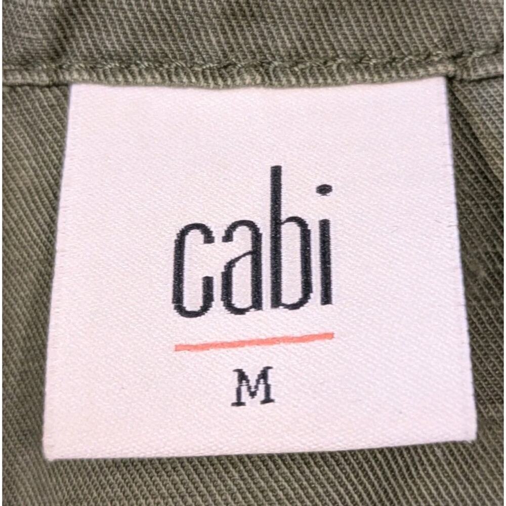 Cabi Linen Blend Embroidered Bird Jacket Womens M Green Utility Cinch Waist Coat - Picture 7 of 10